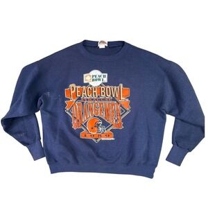 Vintage 1989 Peach Bowl Syracuse Orange Men's Navy Blue Sweatshirt